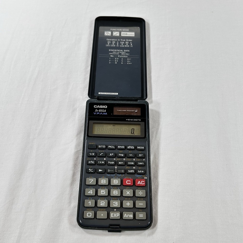 Casio fx-85SA V.P.A.M. Scientific Calculator Cover Solar Battery Power WORKs
